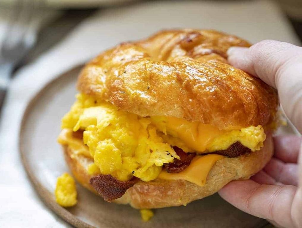 Bacon Egg and Cheese Croissant Sandwich