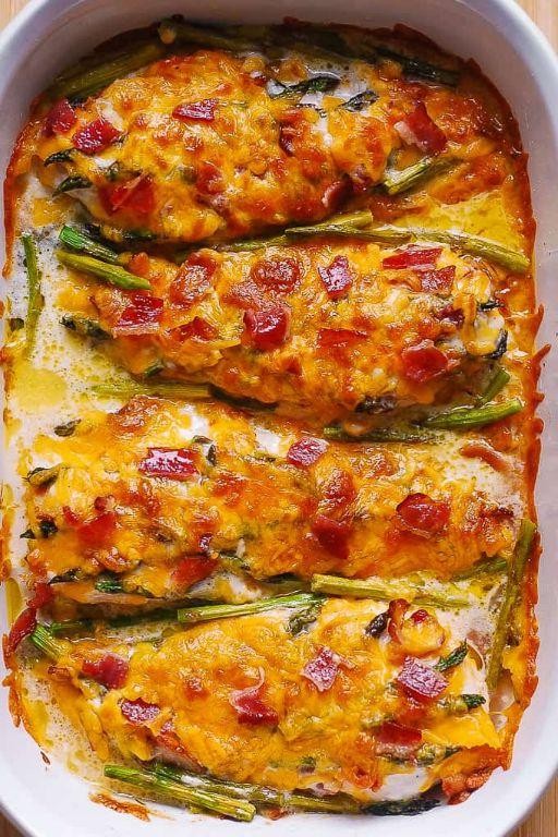 Bacon Wrapped Chicken and Asparagus Casserole