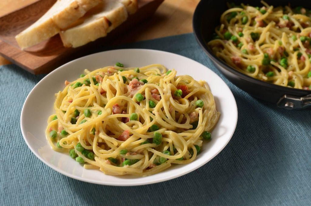 Bacon and Pea Chicken Linguine