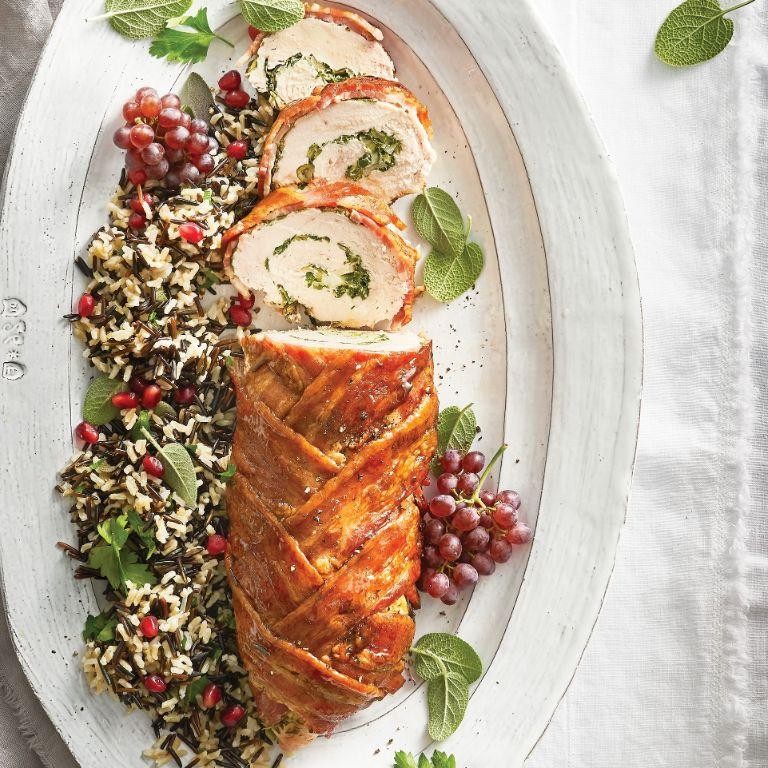 Bacon-Wrapped Stuffed Turkey Breast