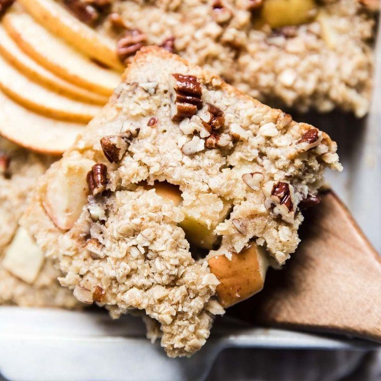 Baked Apple Oatmeal with Maple Glaze