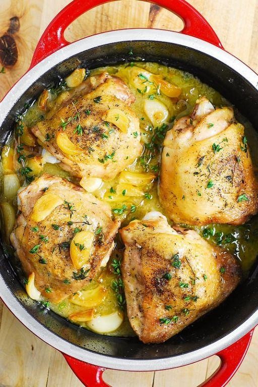 Baked Chicken Thighs with Thyme and Garlic