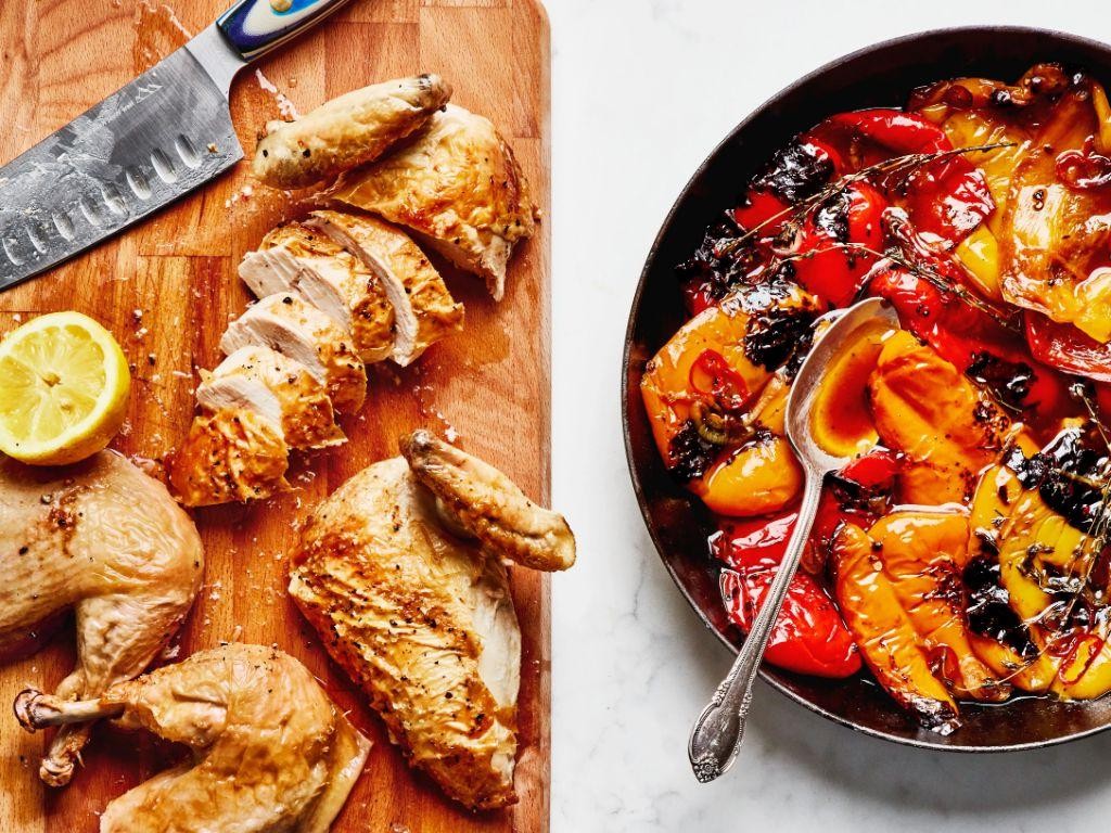 Baked Chicken with Roasted Bell Peppers