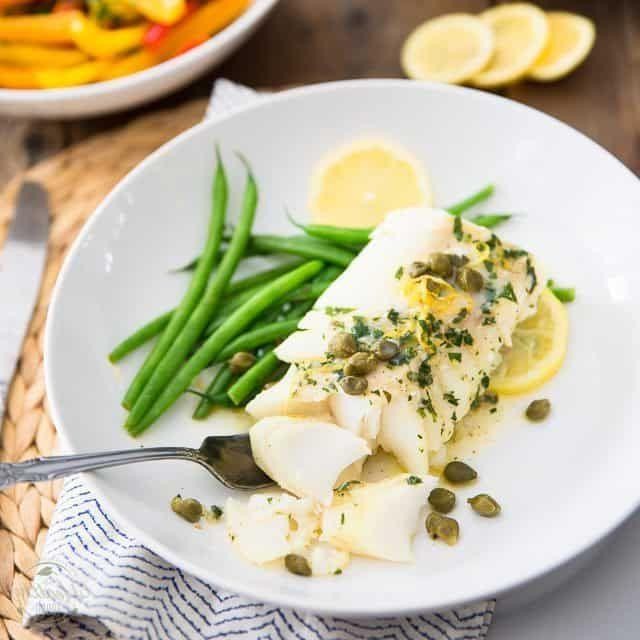 Baked Cod with Lemon and Capers