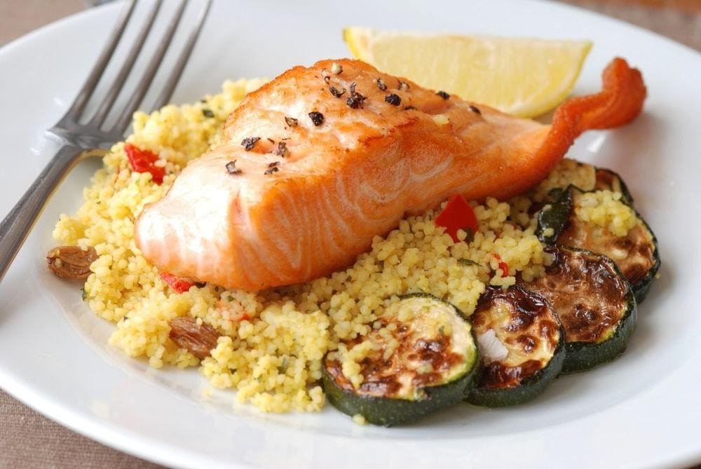 Baked Keta Salmon with Herbed Quinoa