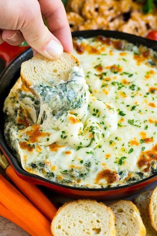 Baked Mozzarella and Spinach Dip