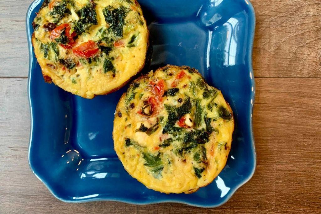 Baked Purple Kale and Feta Egg Muffins