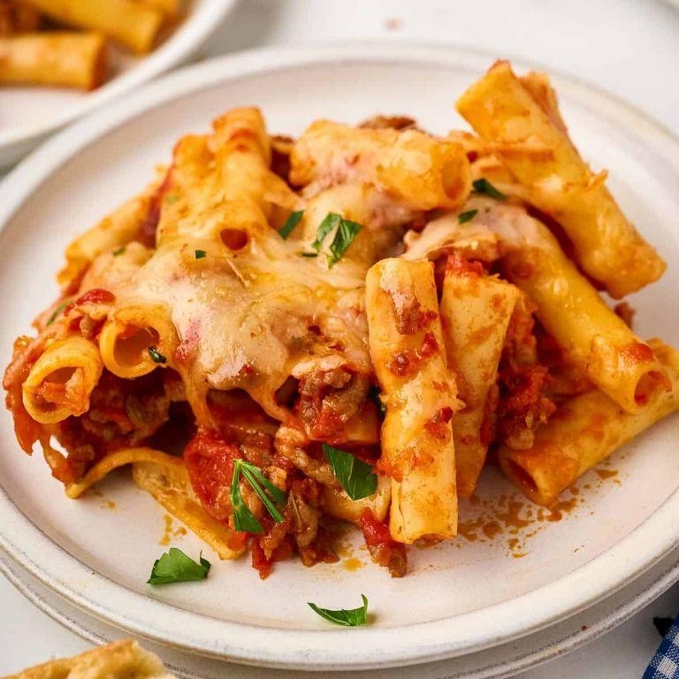 Baked Ziti with Mozzarella and Italian Sausage
