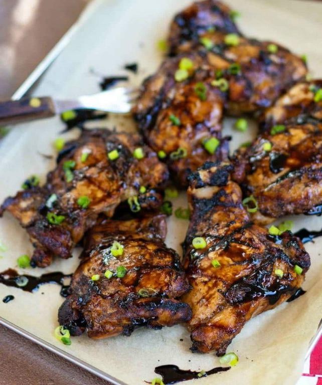 Balsamic Glazed BBQ Chicken Thighs