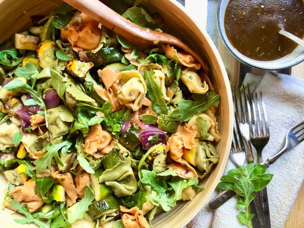 Balsamic Glazed Tortellini Salad with Roasted Vegetables