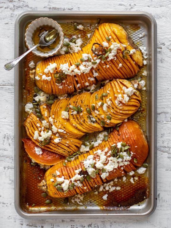 Balsamic Honey Hasselback Butternut Squash