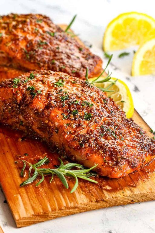 Balsamic Rosemary Cedar Plank Salmon