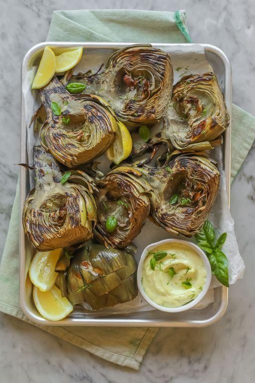 Basil and Lemon Salt-Crusted Artichokes