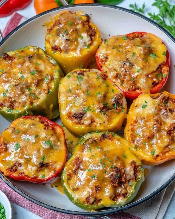 Beef and Broccoli Stuffed Peppers