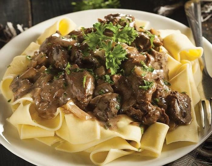 Beef and Mushroom Stroganoff with Egg Noodles