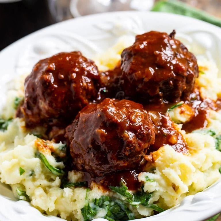 Beef and Pork Meatballs in Rich Red Wine Sauce