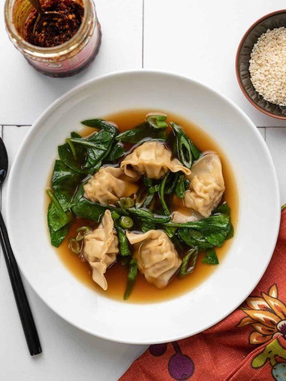 Beef and Spinach Dumpling Soup