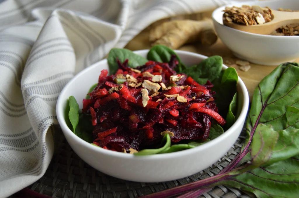 Beet and Carrot Salad with Ginger Dressing
