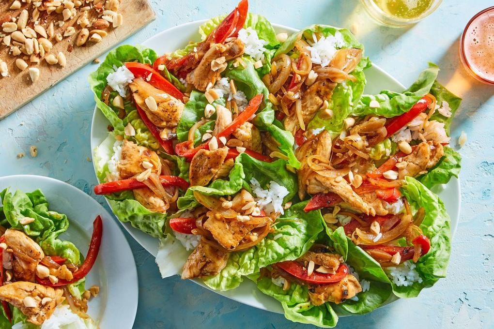 Bell Pepper and Chicken Lettuce Wraps
