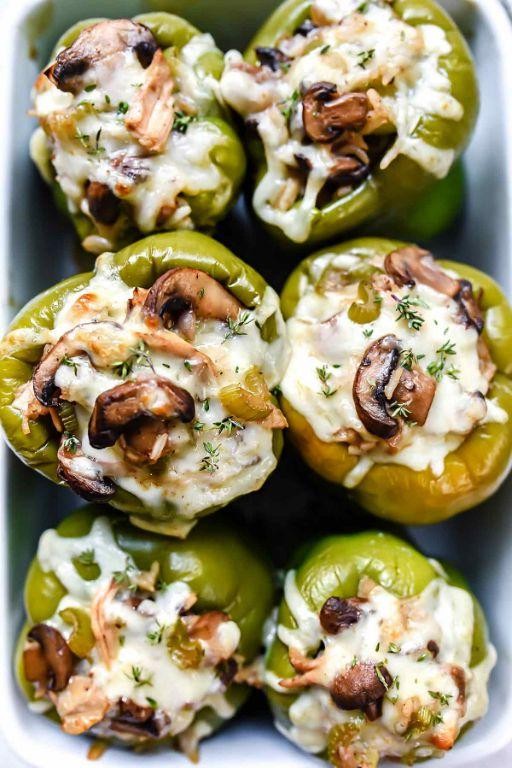 Bell Pepper and Mushroom Stuffed Chicken