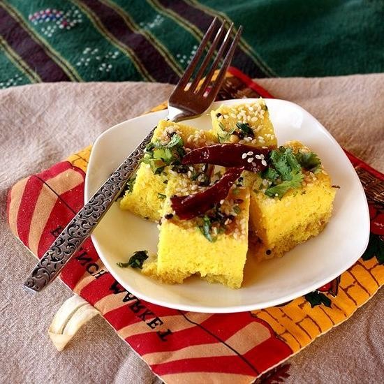 Besan Dhokla (Steamed Chickpea Flour Cake)
