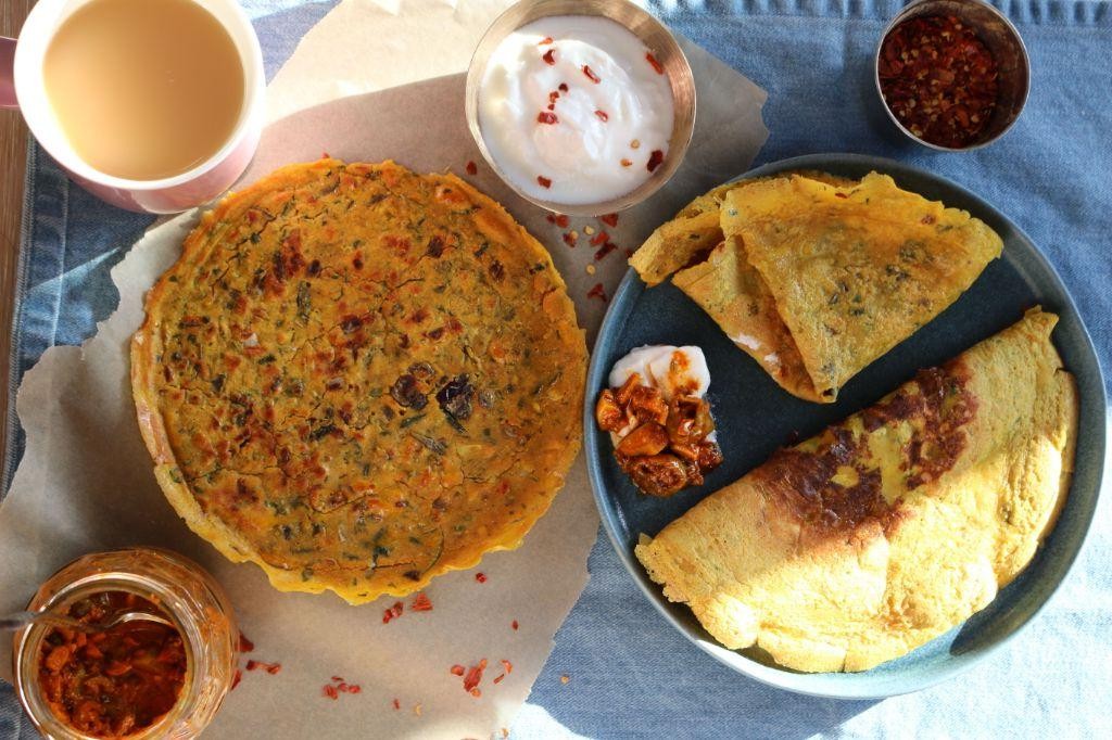Besan Puda (Spicy Chickpea Flour Pancakes)
