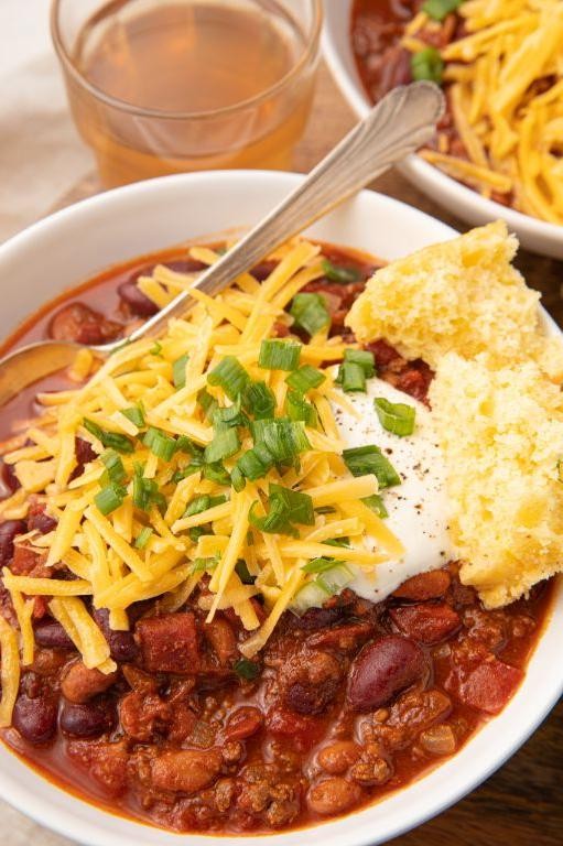 Bison Chili with Cornbread Topping