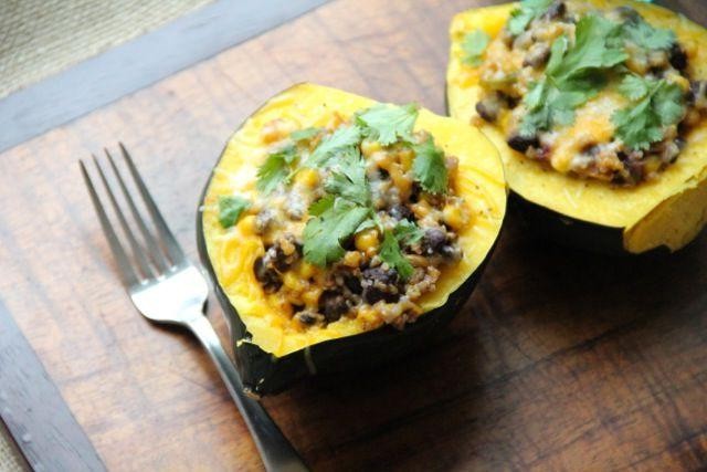 Black Bean and Corn Stuffed Acorn Squash