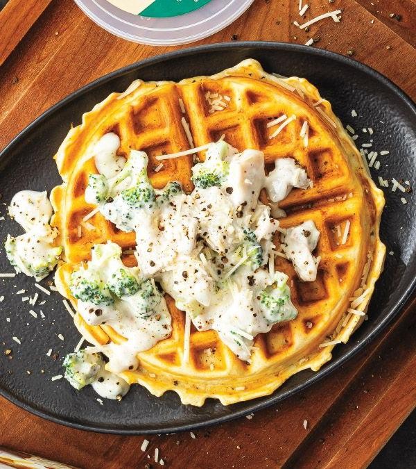 Black Pepper and Asiago Waffles