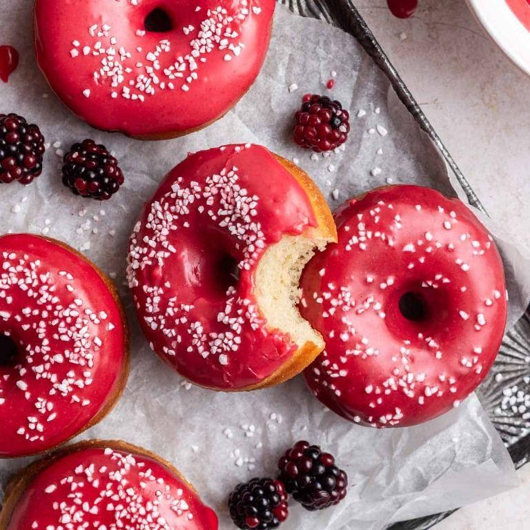 Blackberry Glazed Donuts