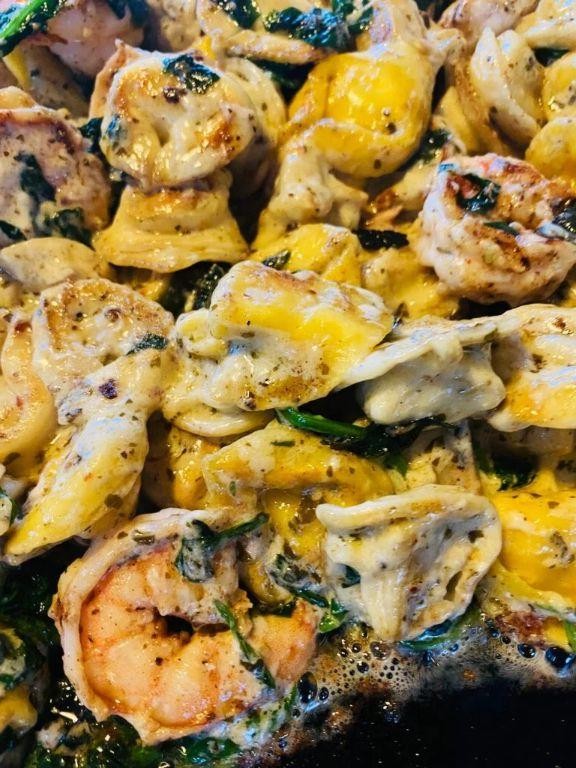 Blackstone Shrimp Alfredo Pasta
