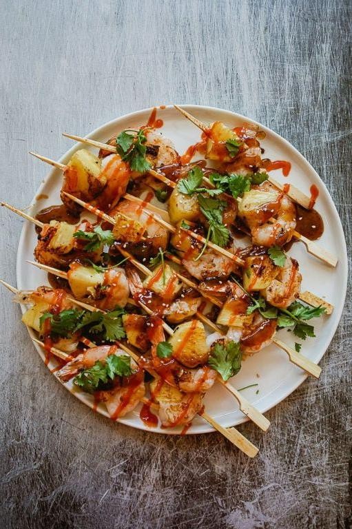 Blackstone Shrimp and Pineapple Kebabs