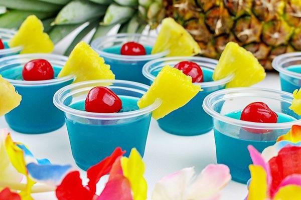Blue Hawaiian Rum Jello Shooters
