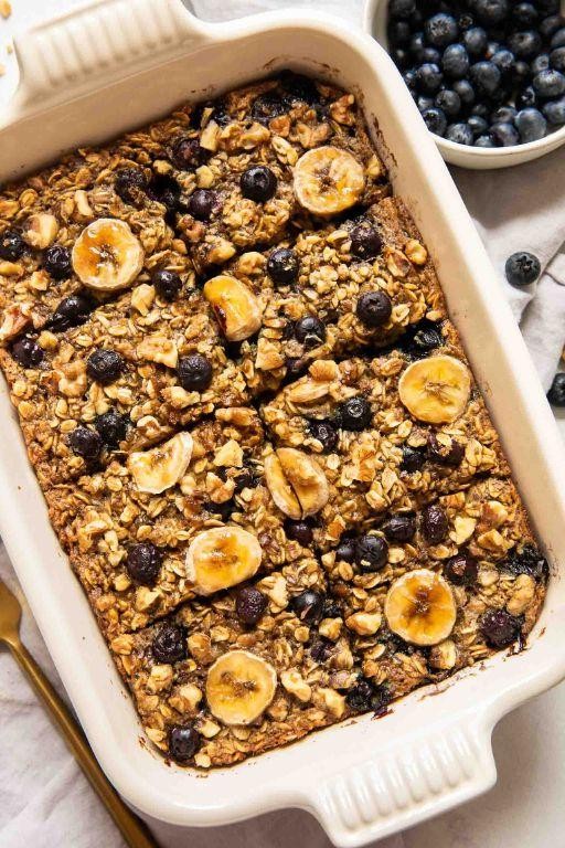 Blueberry Banana Baked Oats