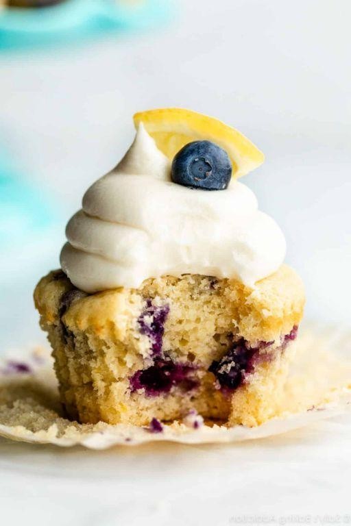 Blueberry Box Cupcakes with Lemon Glaze