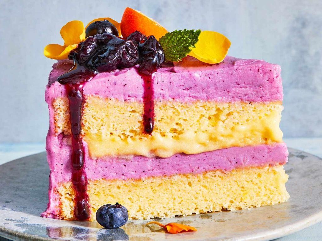 Blueberry Lemon Chiffon Cake