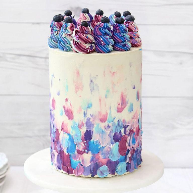 Blueberry Rainbow Layer Cake