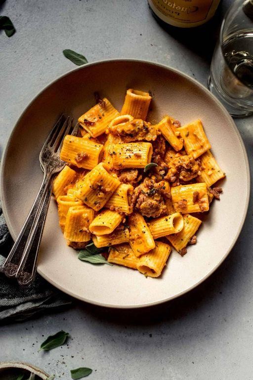 Bone-Shaped Pasta with Pumpkin Sauce