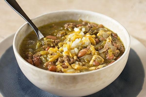Borracho Beans with Ground Beef and Green Chiles