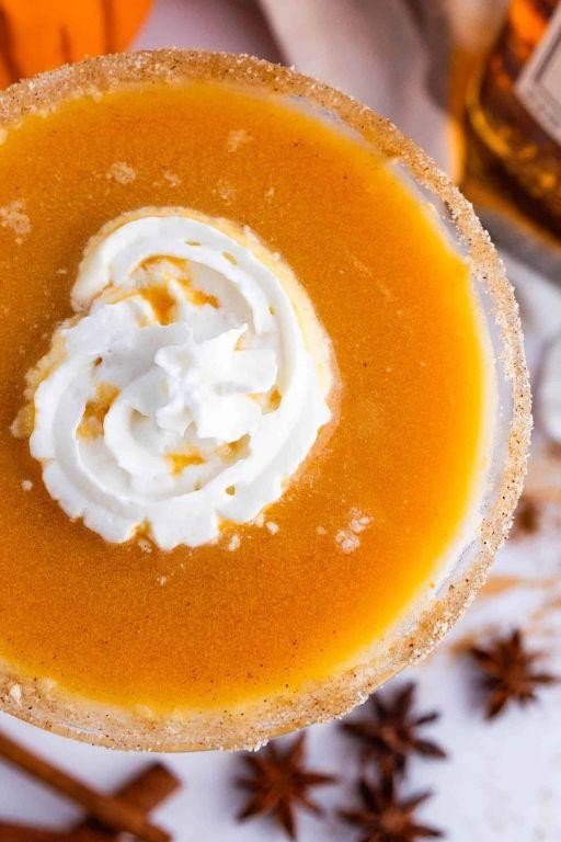 Bourbon Pumpkin Pie Martini with Cinnamon Rim