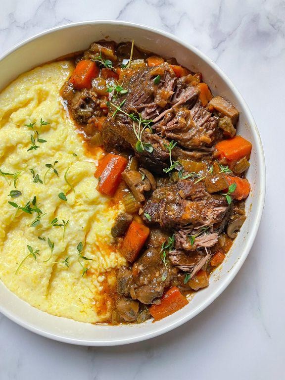 Braised Short Ribs with Creamy Polenta