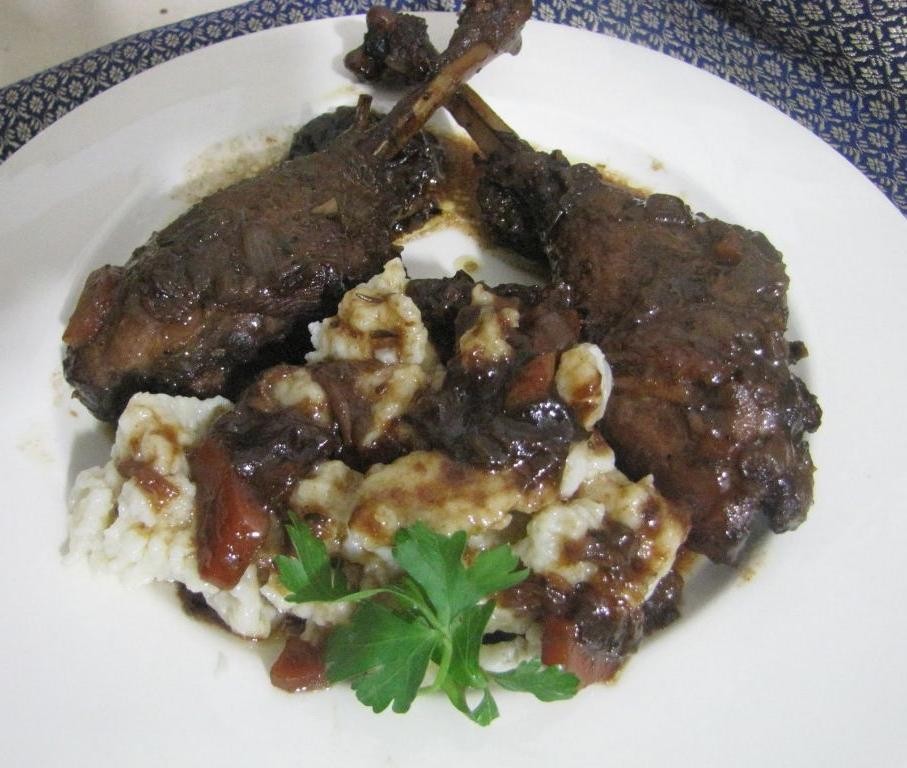 Braised Snow Goose Legs in Red Wine Reduction