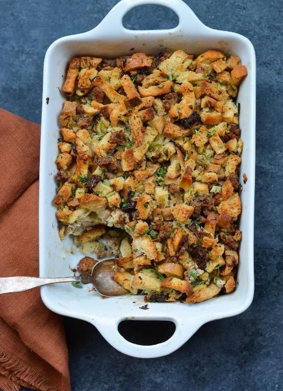 Bread and Sausage Stuffing with Herbs