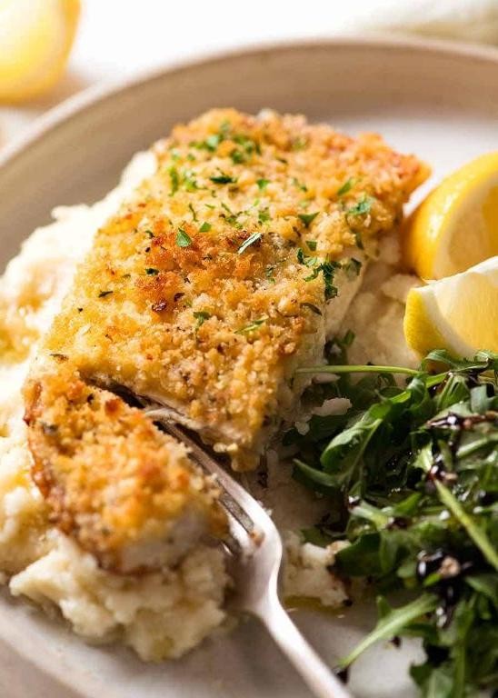 Breadcrumb-Crusted Baked Fish Fillets