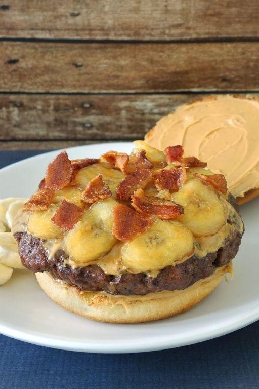 Breakfast Burger with Peanut Butter and Banana