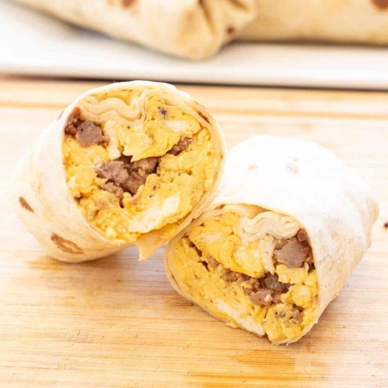 Breakfast Burrito with Sausage and Cheese