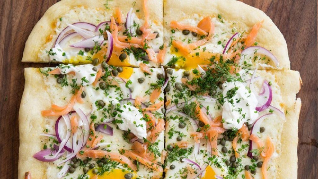 Breakfast Pizza with Smoked Salmon