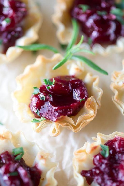 Brie and Cranberry Phyllo Tartlets