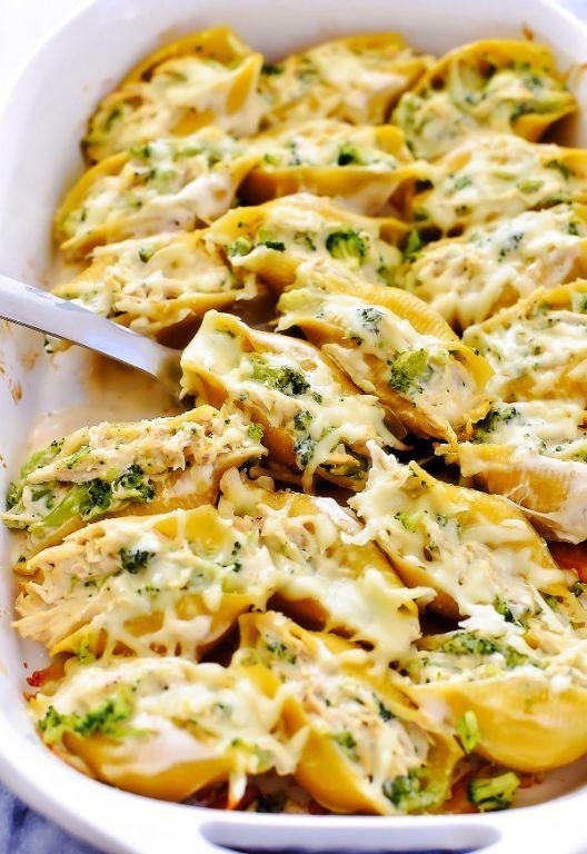 Broccoli and Chicken Stuffed Shells