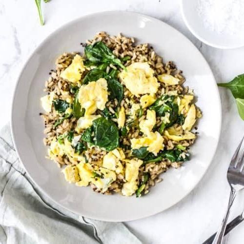 Brown Rice and Egg Breakfast Scramble
